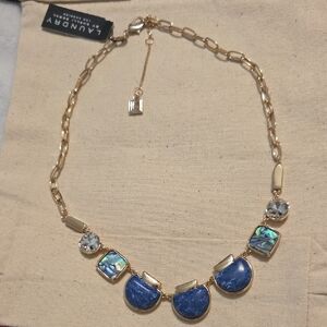 Laundry Blue and Gold Necklace